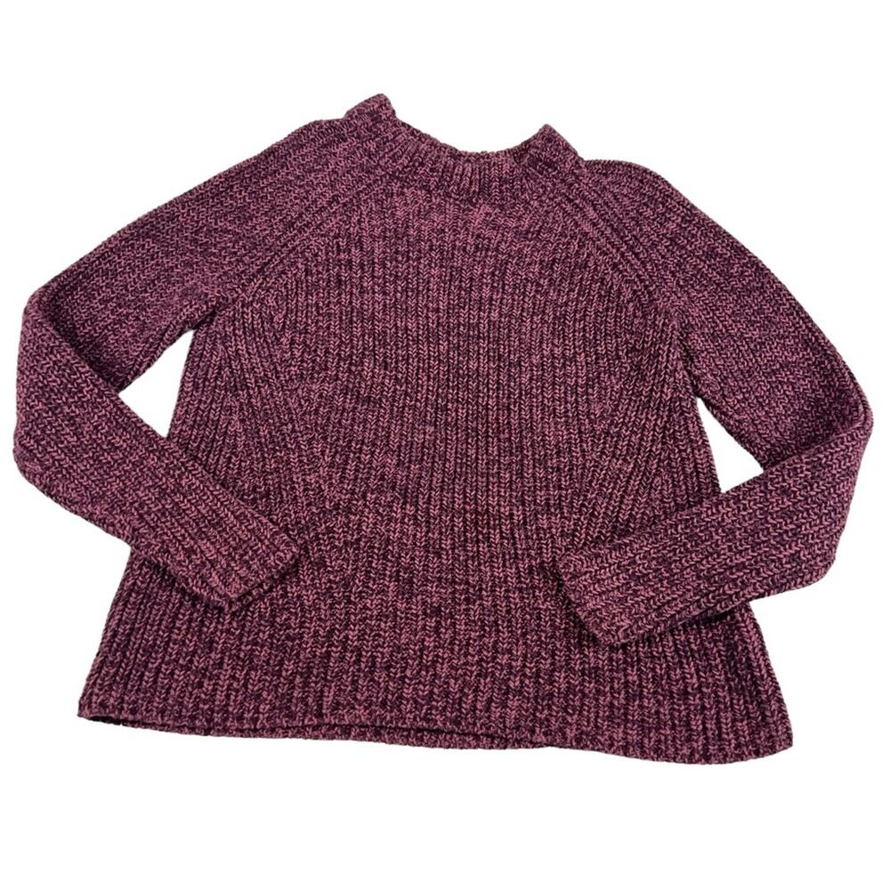 Good threads Womens Medium Sweater Burgundy Relaxed Fit Cotton Shaker Stitch